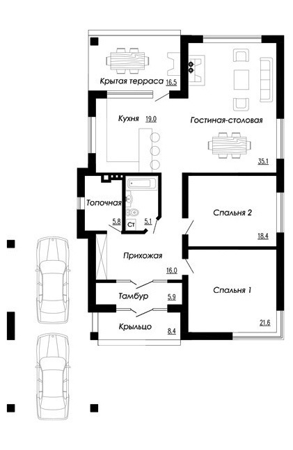 план одноэтажного дома 1