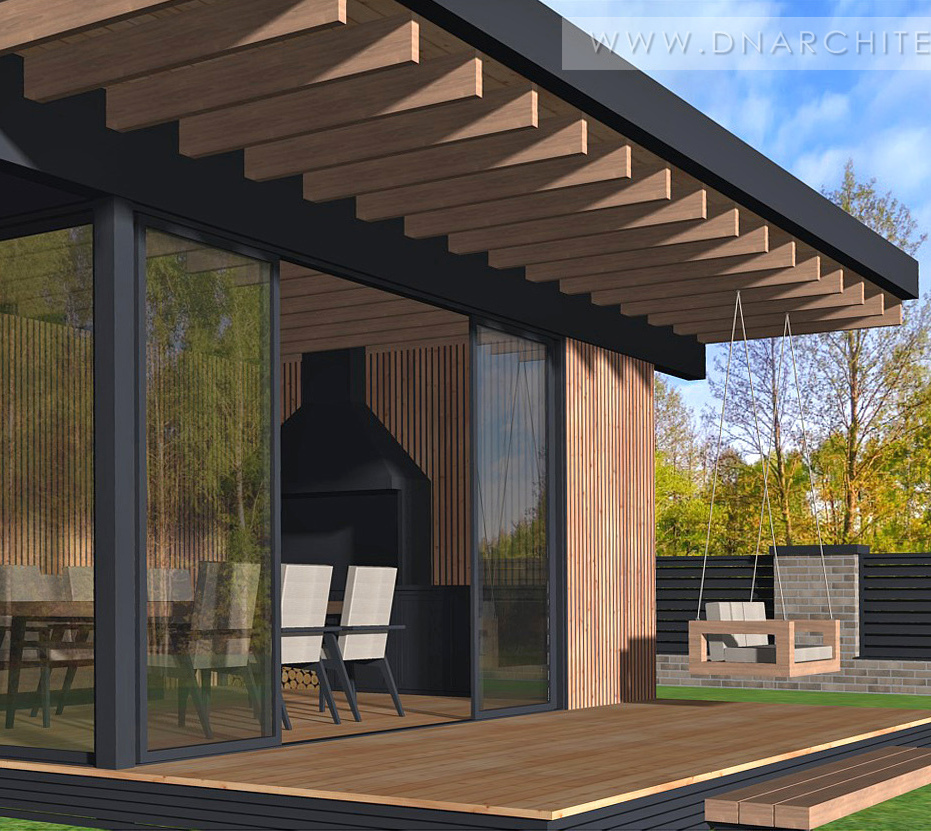 проект беседки с террасой
