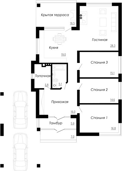 план одноэтажного дома 2