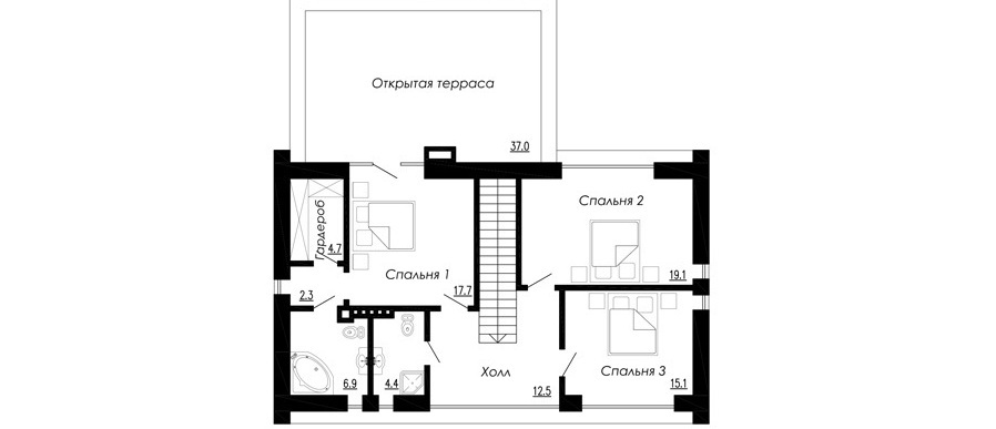 план современного дома g194k