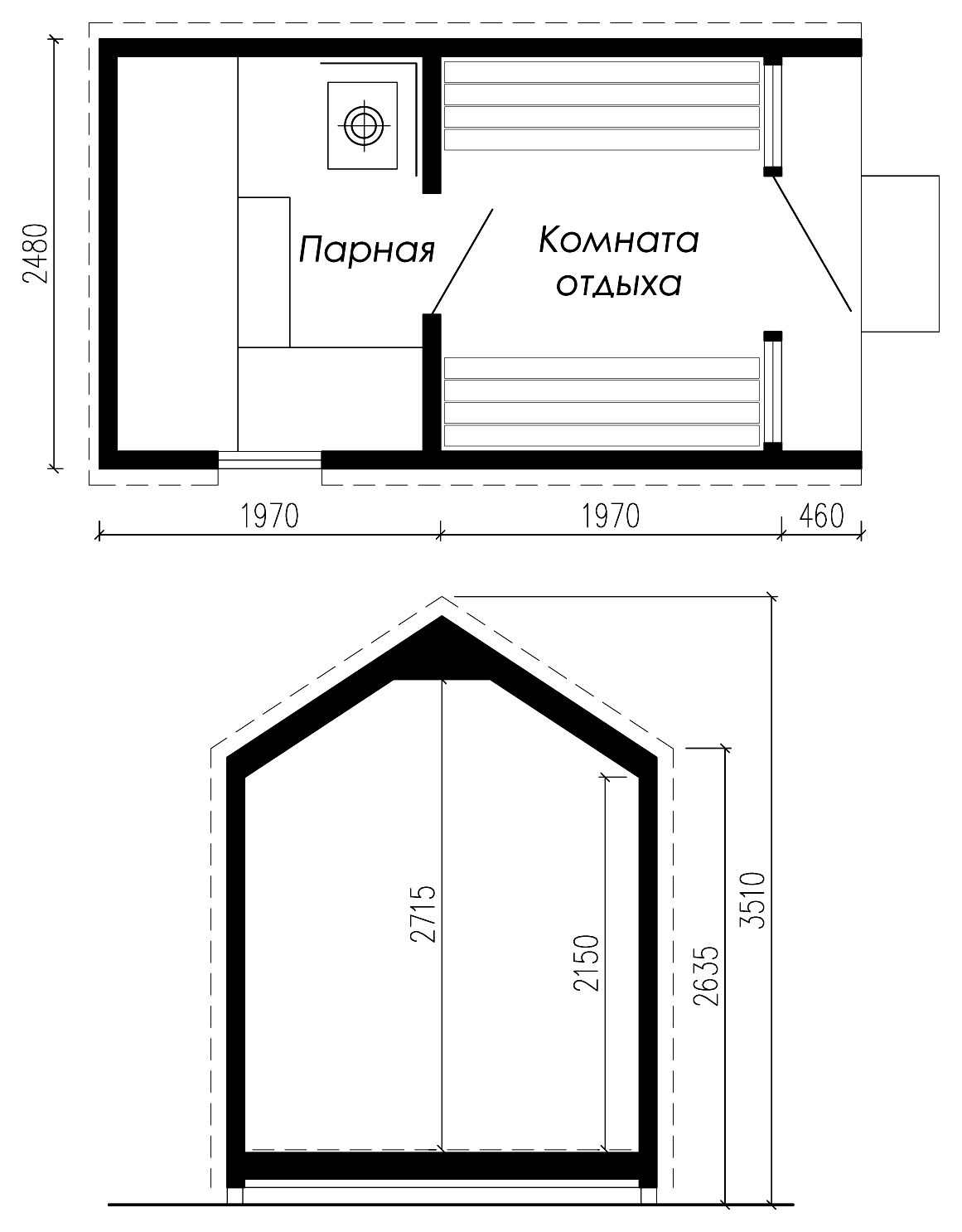 планировка барнхаус бани