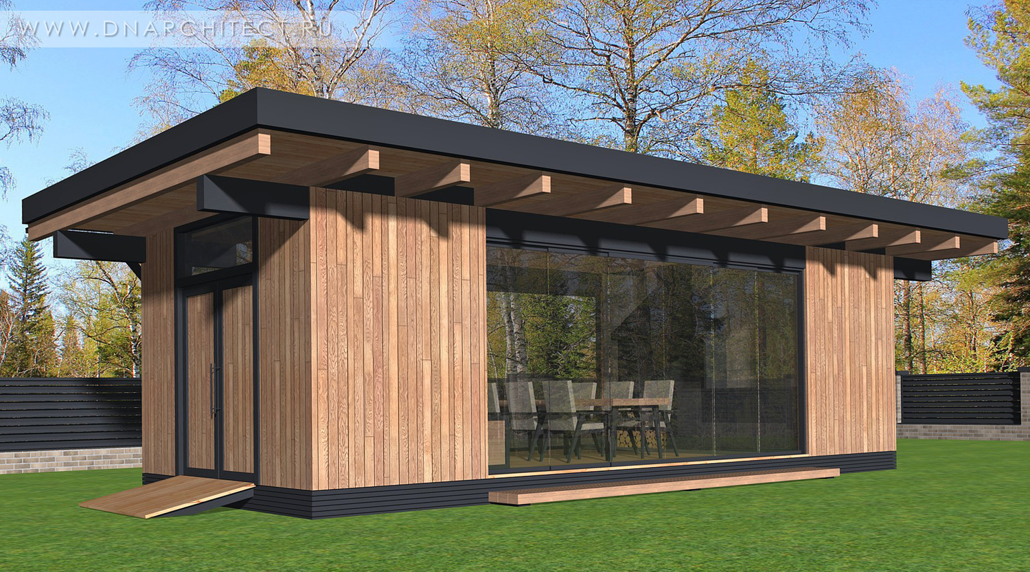 современная остекленная беседка