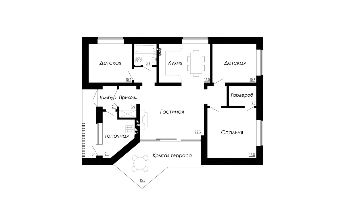 план дома 108 метров