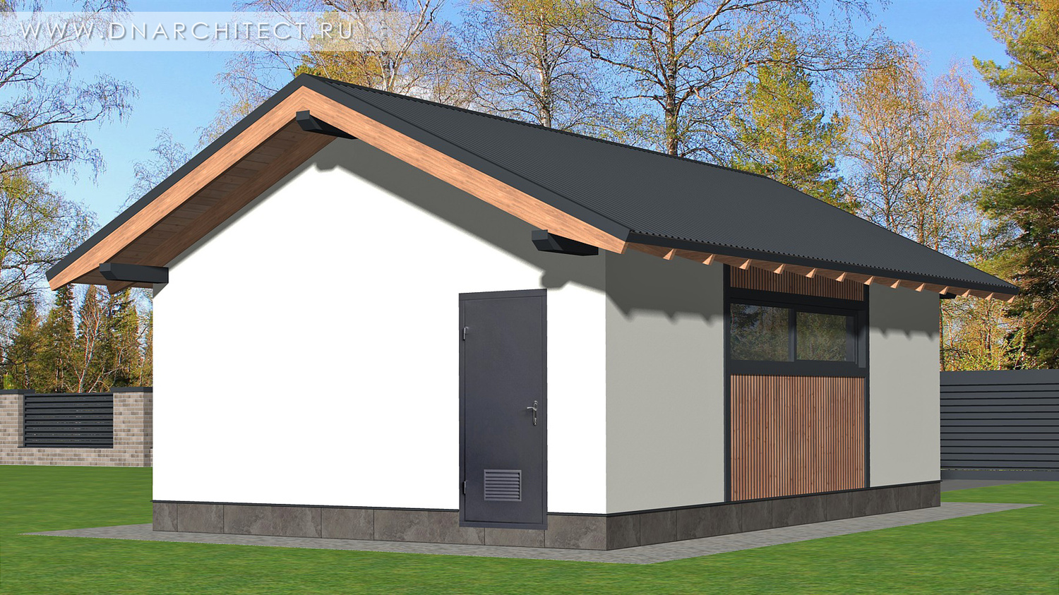 гараж мастерская из газобетона