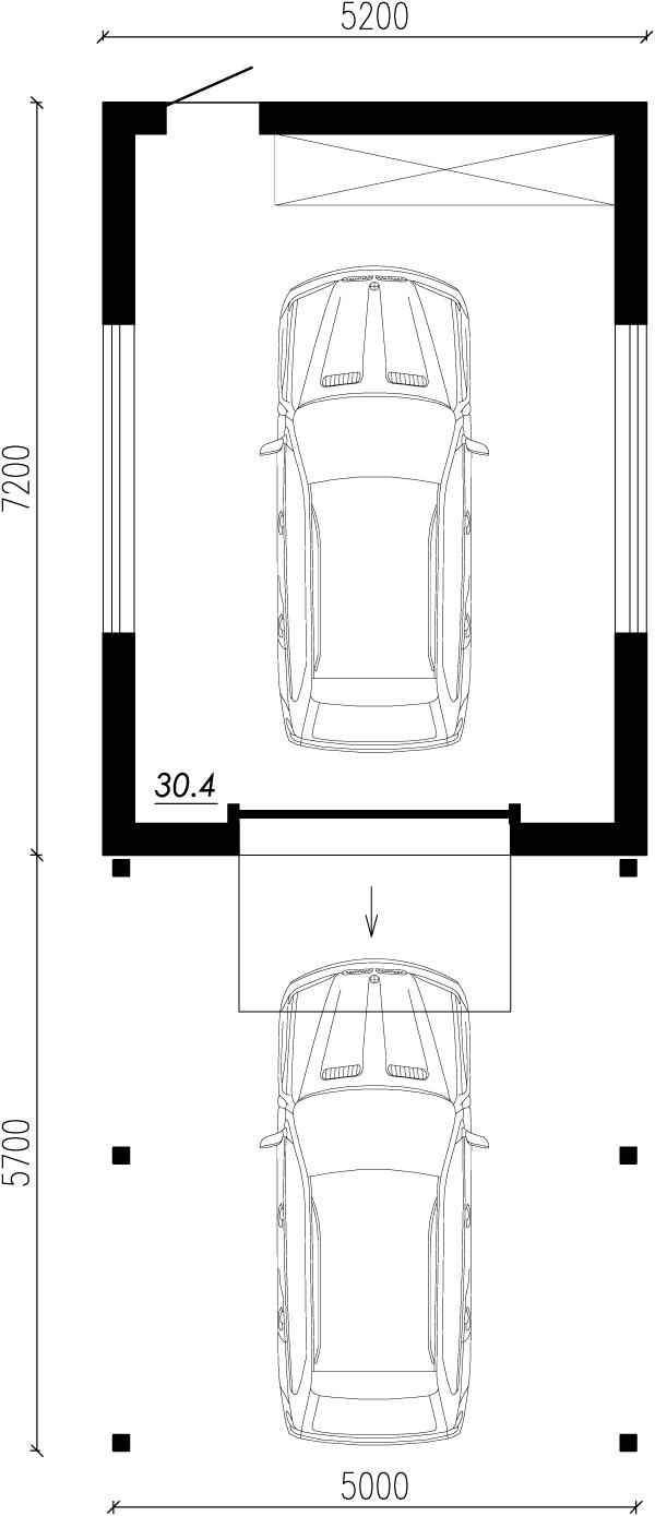 план гаража с навесом