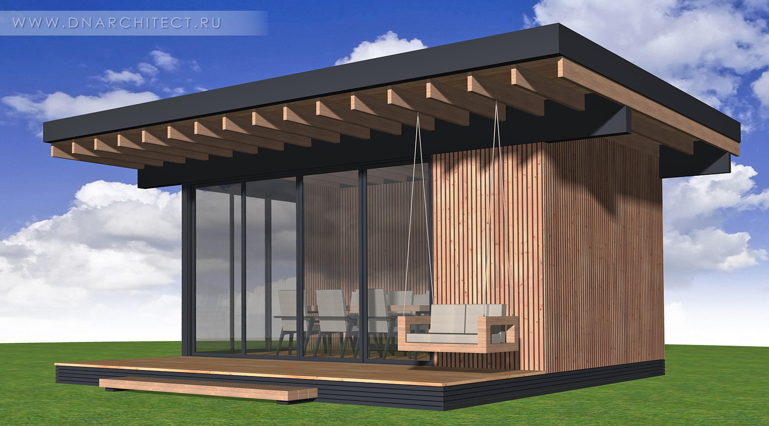 проект беседки с террасой