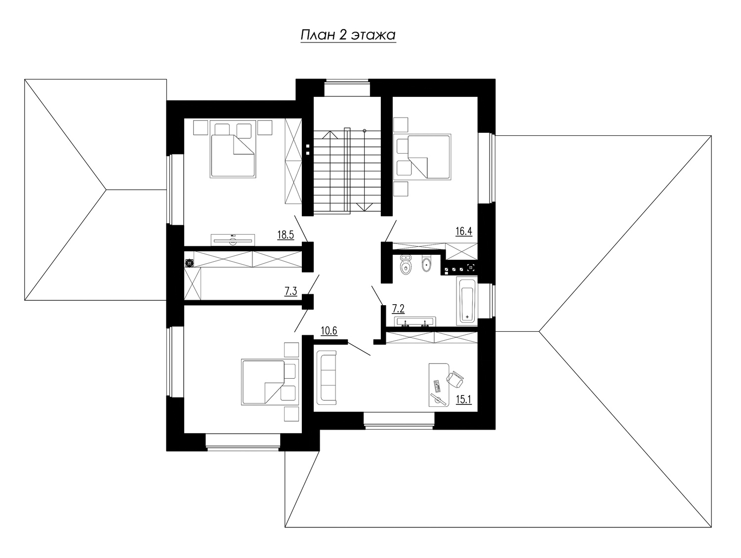 план дома 2 этаж