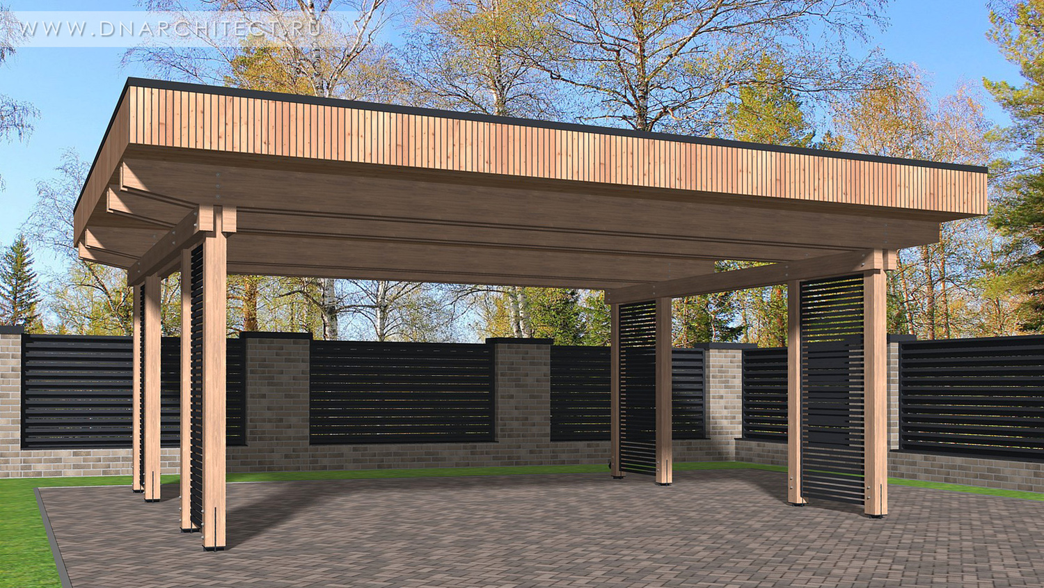 проект навеса автомобиля
