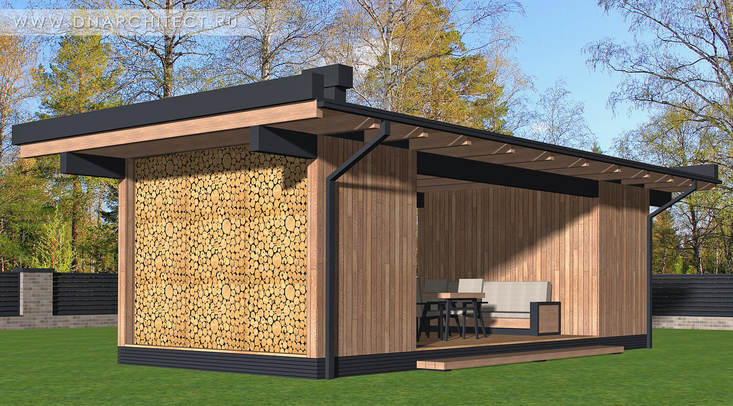 беседка каркасная современная