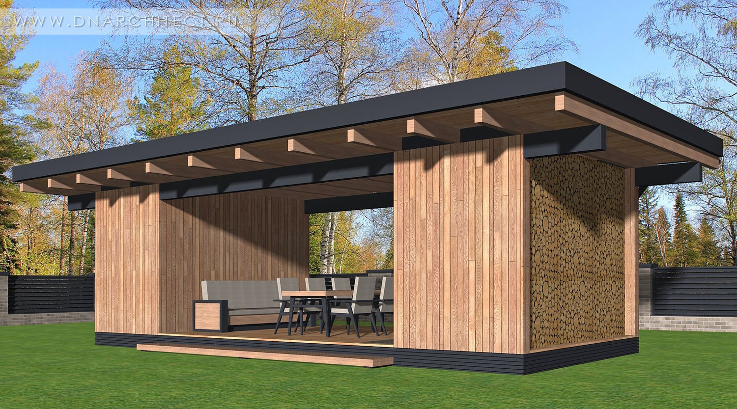 проект каркасной беседки