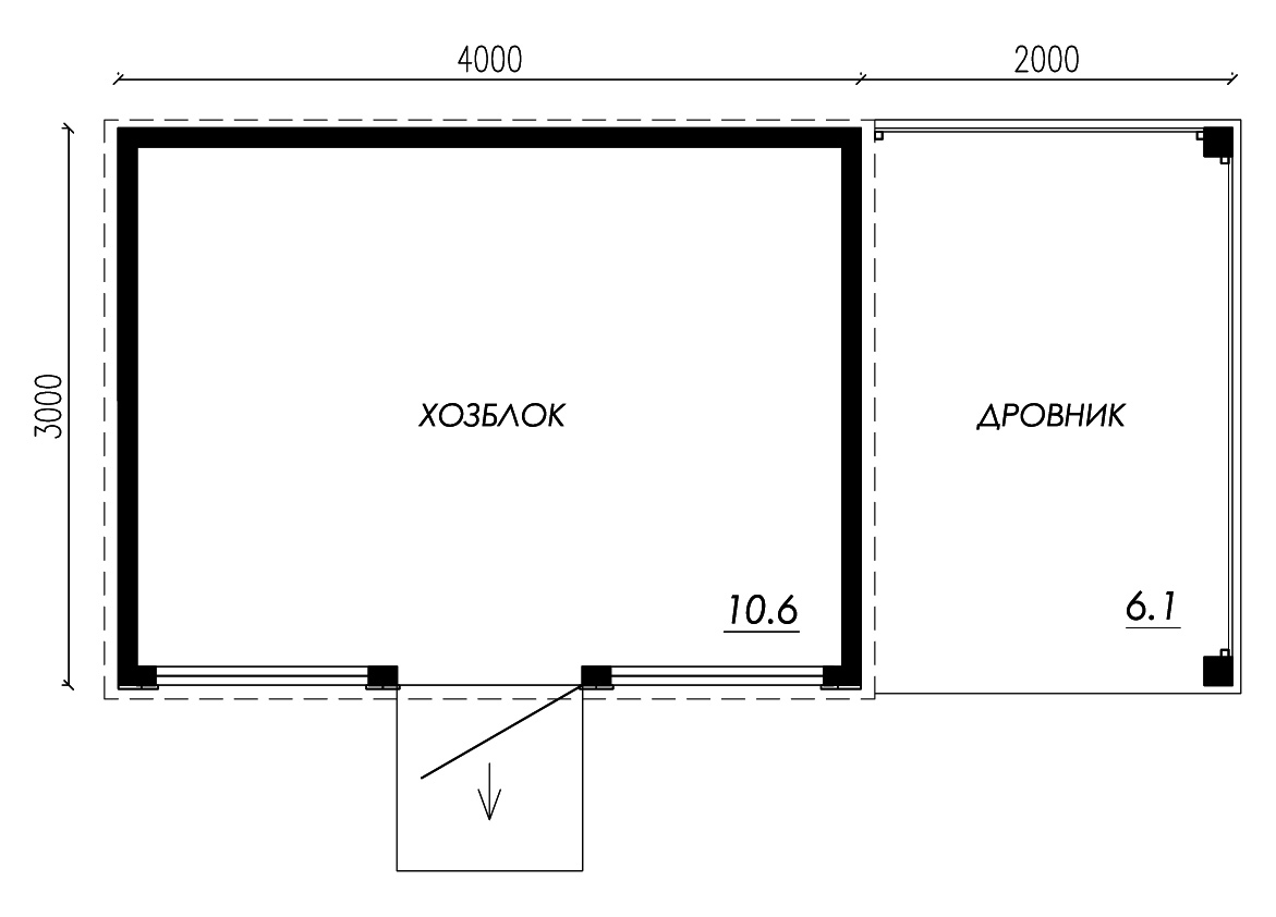 план дровника-хозблока