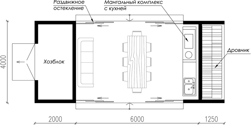 план каркасной бытовки