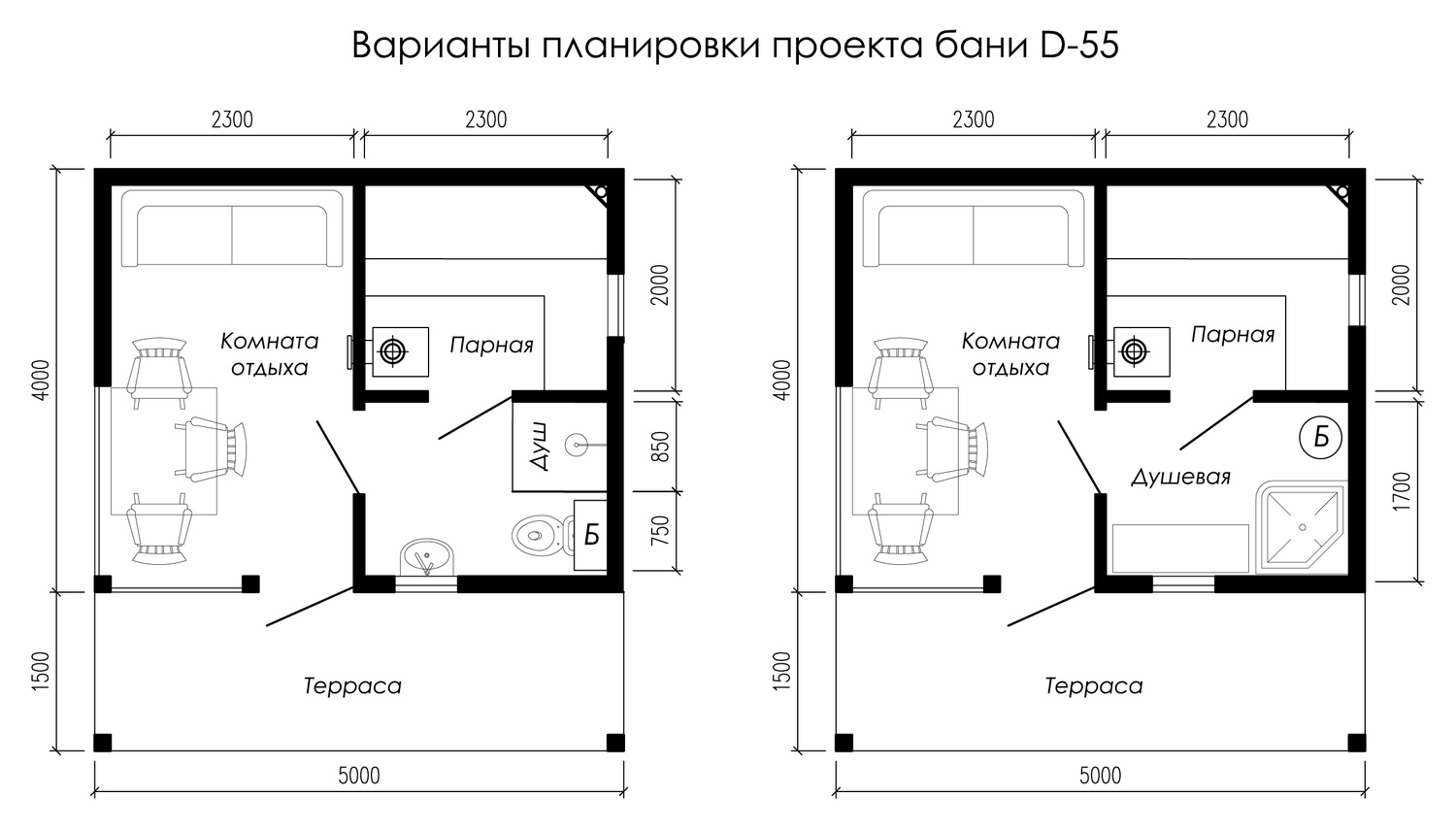 план бани с террасой